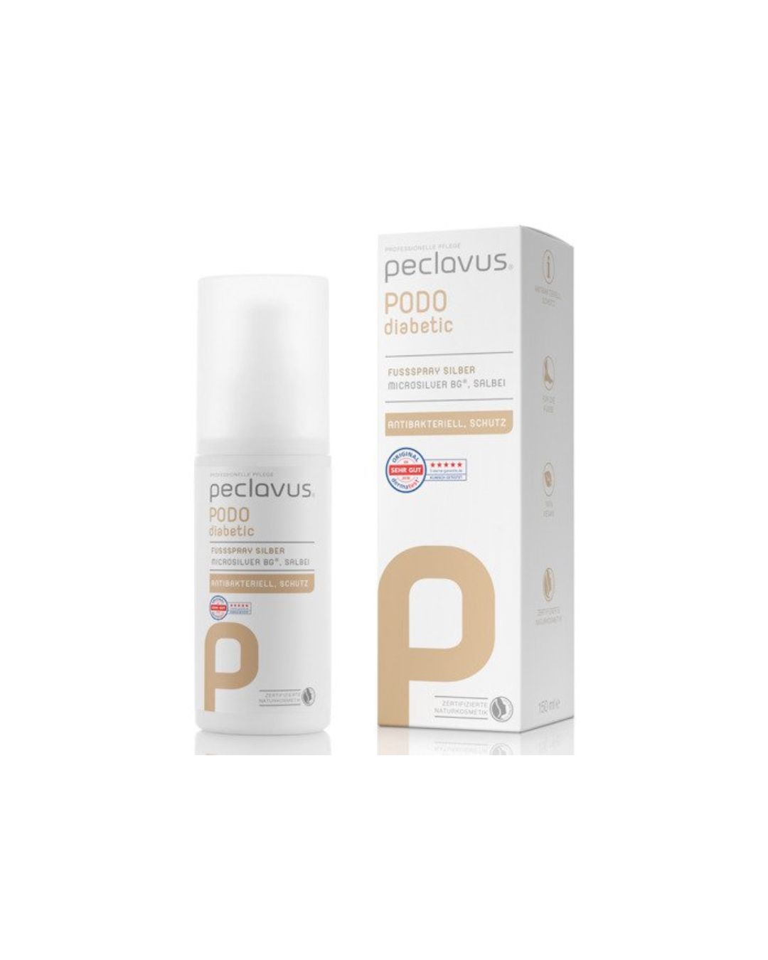 Peclavus PODOdiabetic Fußspray Silber – antybakteryjny spray do stóp z mikrosrebrem 150 ml