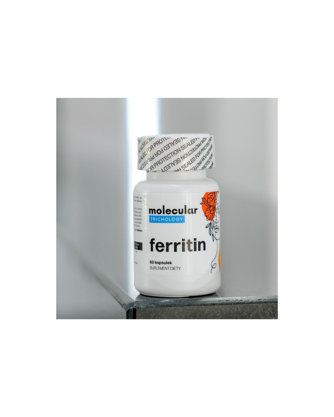 Ferritin Molecular Trichology – suplement diety z ferrytyną wołową w formie asparaginianu, 60 kapsułek