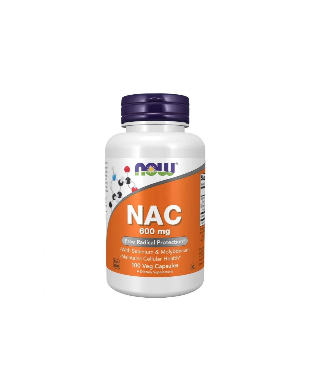 NOW Foods NAC – N-Acetylocysteina 600 mg z selenem i molibdenem, 100 kapsułek wegetariańskich