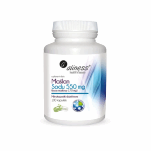 Aliness Maślan Sodu 550 mg (Kwas masłowy 170 mg) – 100 kapsułek