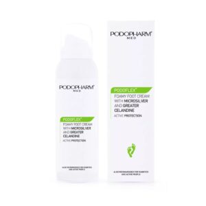 Podopharm PODOFLEX® ochronny krem do stóp w piance z mikrosrebrem i jaskółczym zielem 125 ml