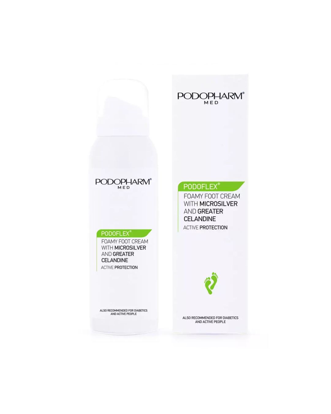 Podopharm PODOFLEX® ochronny krem do stóp w piance z mikrosrebrem i jaskółczym zielem 125 ml