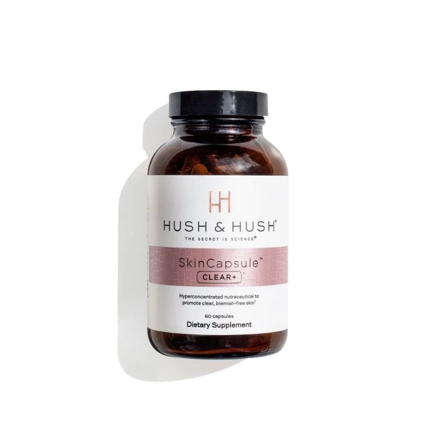Hush & Hush SKIN CAPSULE CLEAR+ produkt suplementacyjny działa na większość przyczyn powstawania zmian trądzikowych 60 kapsułek